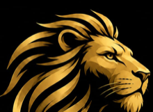 Lionsclean Logo – goldener Löwenkopf